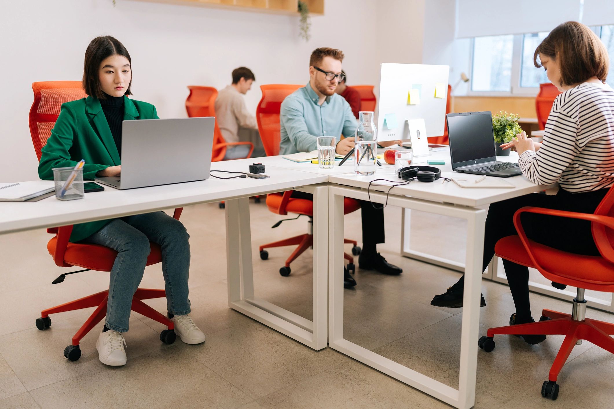 Business team working together at a coworking office